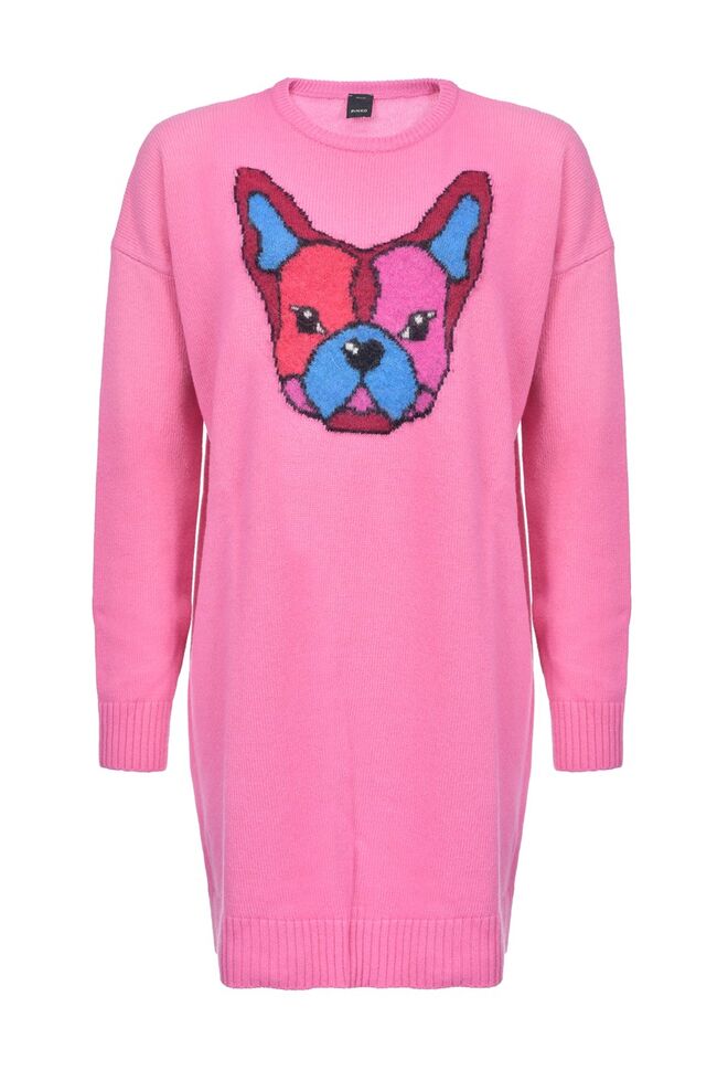 Vestido em jacquard e mix de caxemira, €310, Pinko