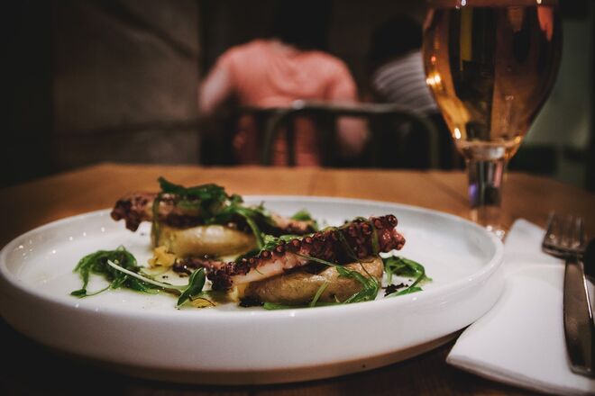 Polvo cozido com batata a murro