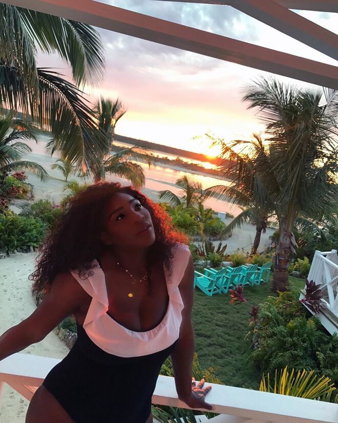 Serena Williams e Alexis Ohanian | Depois do casamento em Nova Orleães, em novembro de 2017, os recém-casados viajaram para Kamalame Cay, uma ilha privada nas Bahamas, apenas acessível através de helicóptero ou barco.