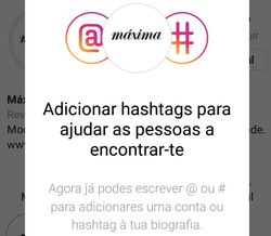 Já pode adicionar links de perfis e hashtags na bio do seu Instagram
