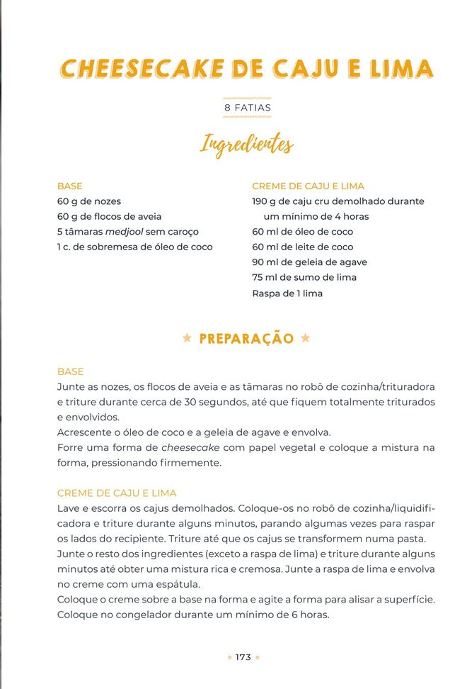 Receita: cheesecake de caju e lima