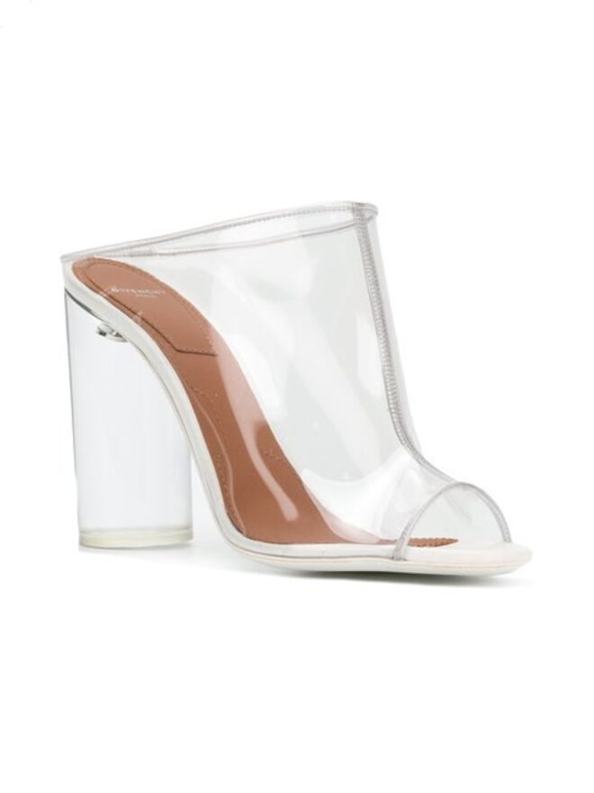 Open toe transparent mules, €695, Givenchy, www.farfetch.com