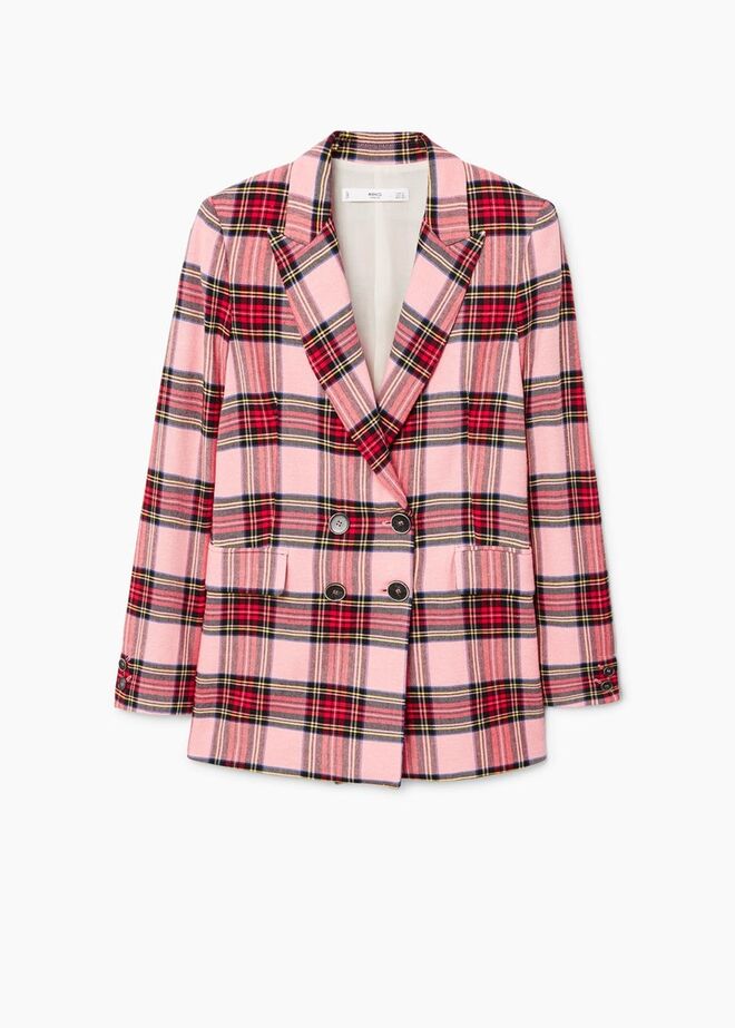 Blazer estruturado aos quadrados, €69,99, Mango