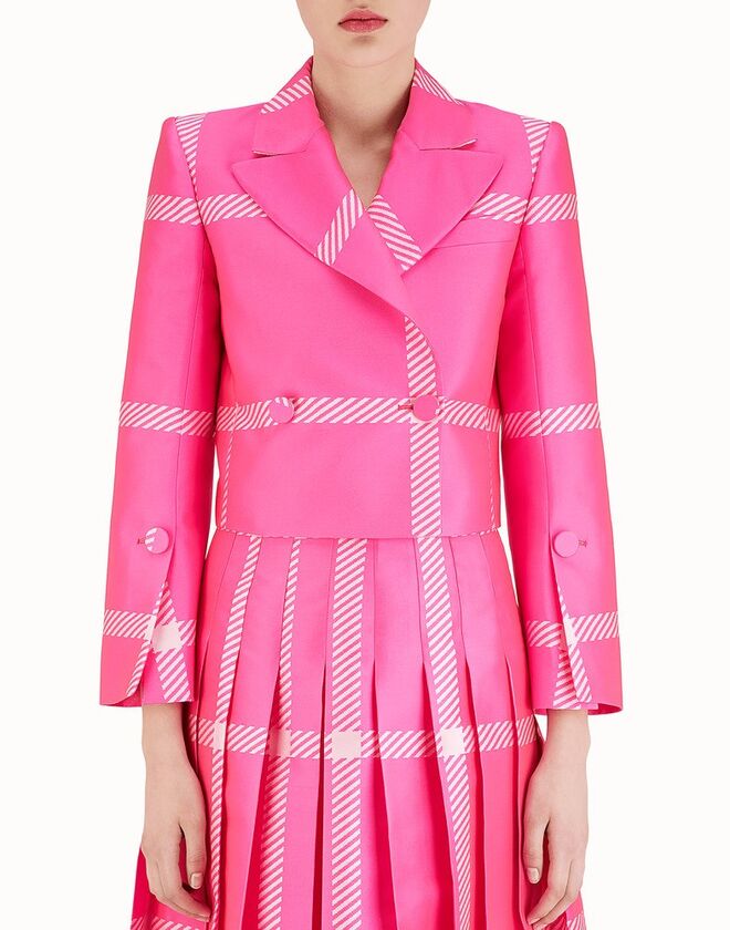 Fuchsia Macrocheck fabric blazer, € 1.900, Fendi