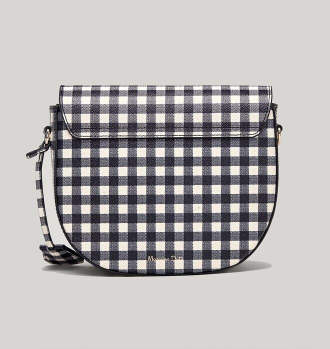 Mala A Tiracolo De Pele Aos Quadrados Vichy, €89,95, Massimo Dutti