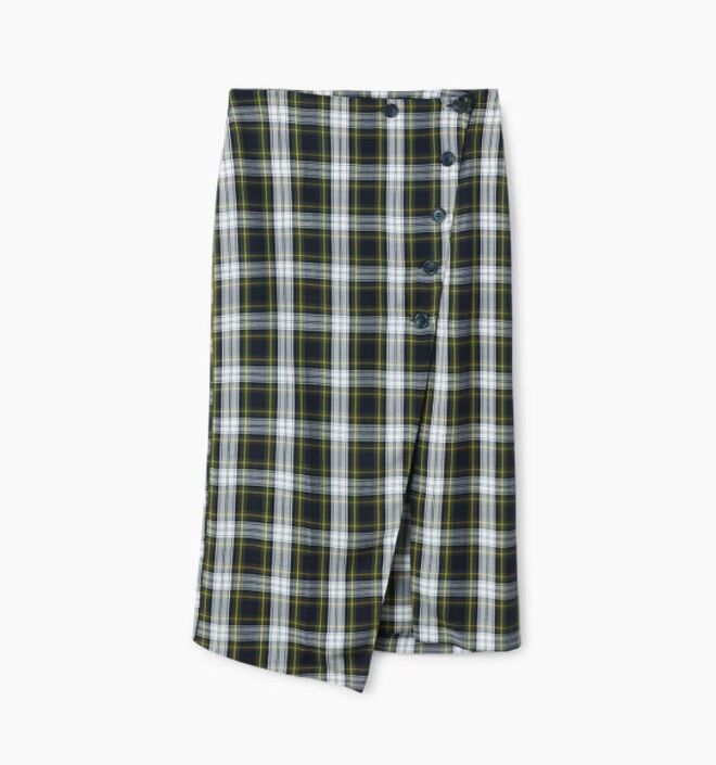 Saia cruzada quadrados, €29,99, Mango