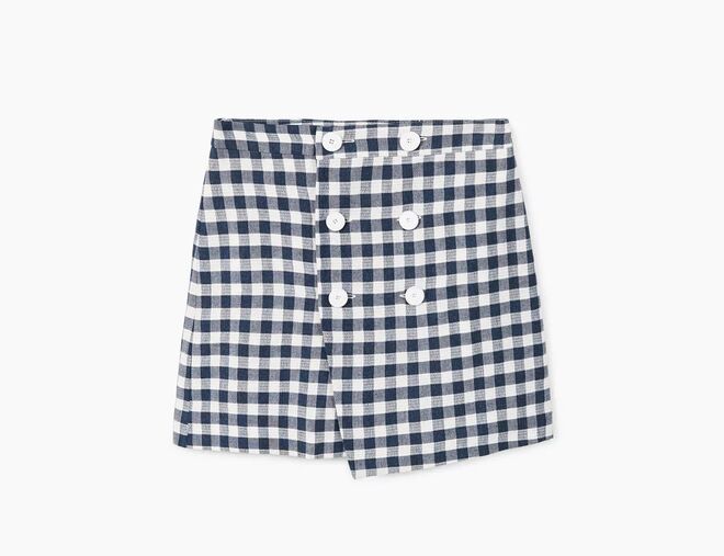 Saia de quadrados vichy, €25,99, Mango