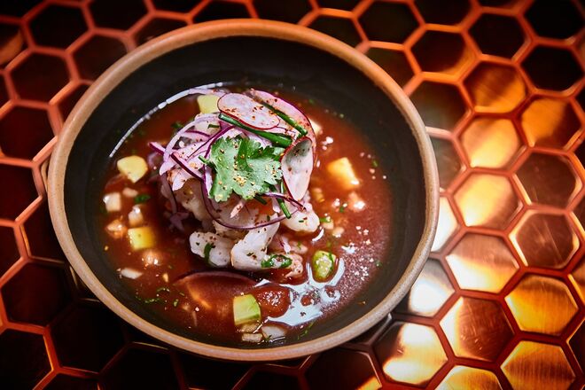 Cocktail de camarão do Barra Cascabel.