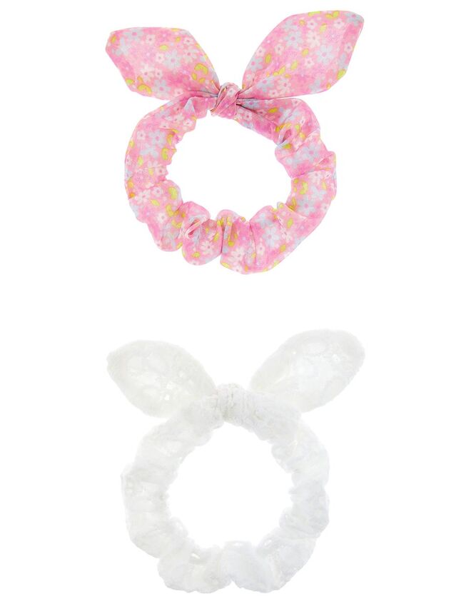 2x Bunny Bow Hair Scrunchie Pack, €6, Accessorize