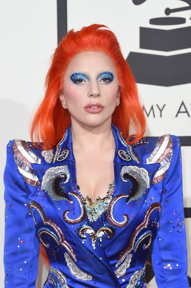 Lady Gaga no 58th Grammy Awards em Los Angeles, Califórnia