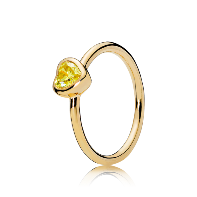 Anel Pandora Shine e zircónia amarela Radiant Heart, €69, Pandora
