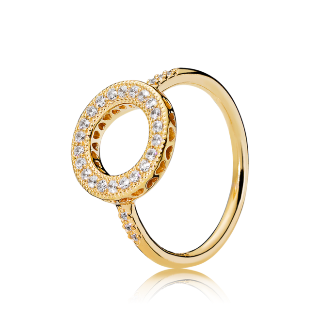 Anel Pandora Shine e zircónias, Hearts of Pandora Halo, €99, Pandora