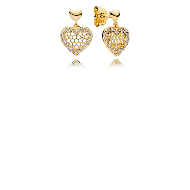 Brincos Pandora Shine com zircónias Honeycomb Lace, €99, Pandora 