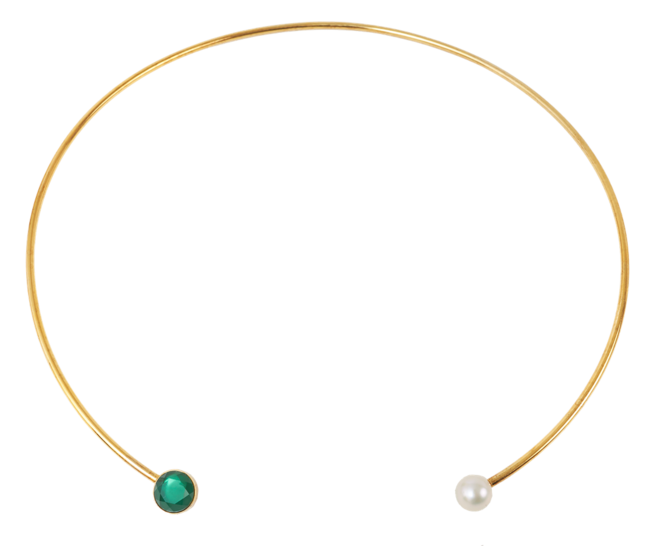 Colar em prata dourada com gema hidrotermal e pérola, Tous, €95 (PVP €169) no Freeport Lisboa Fashion Outlet e Vila do Conde Porto Fashion Outlet