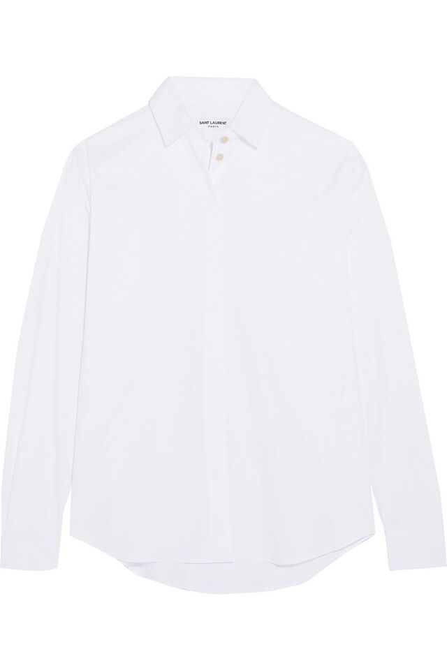 Camisa de algodão-popeline, €550, Saint Laurent
