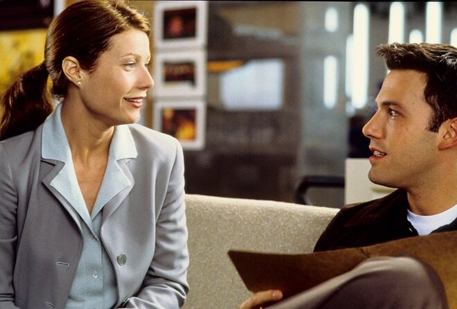 Gwyneth Paltrow e Ben Affleck, em 2000, mesmo ano do filme romântico que contracenam, Bounce 