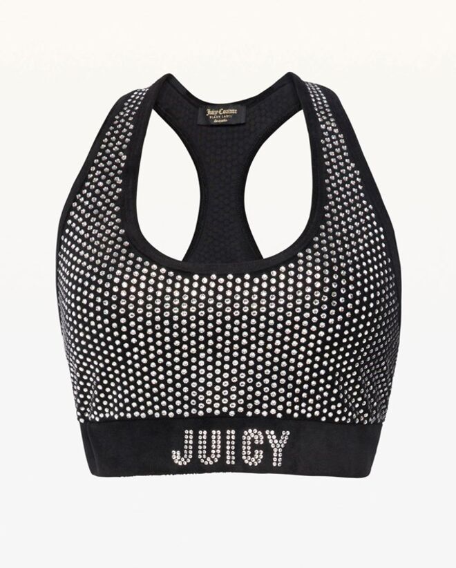 S-Embellished Crop Top no tom Pitch Black, €1.034,90, Swarovski + Juicy Couture, em www.juicycouture.com