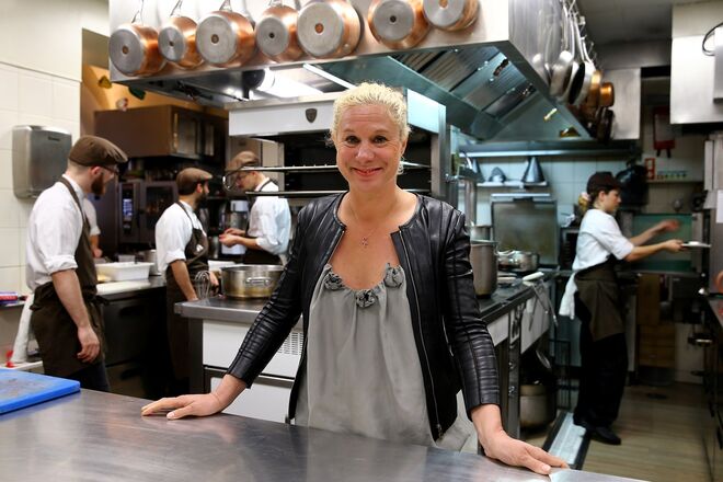 Ana Roš na cozinha do restaurante Belcanto, no dia 11 de Abril