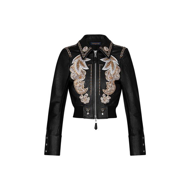 Jaqueta de pele de bezerro bordada, €10.000, Louis Vuitton