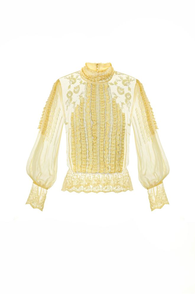 Blusa amarela, €794, Elisabetta Franchi