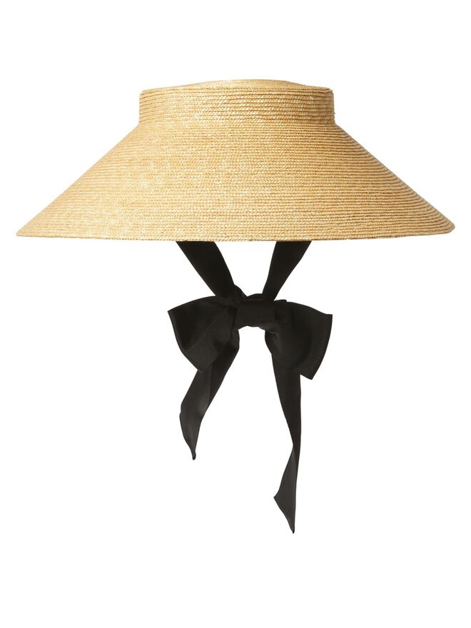 Chapéu em palhinha e cetim, Gucci (preço sob consulta)