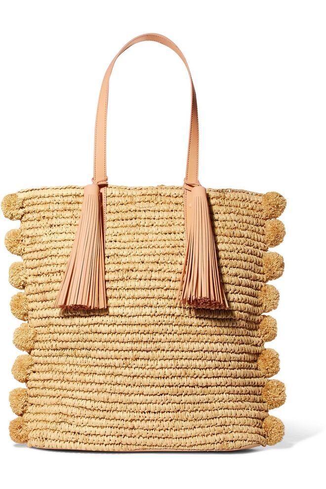 Carteira em palhinha e pele, €410, Loeffler Randall, em net-a-porter.com