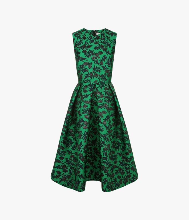 Vestido em seda brocada, Erdem (preço sob consulta)