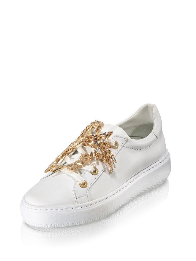 Ténis em pele com cristais, €690, Luís Onofre