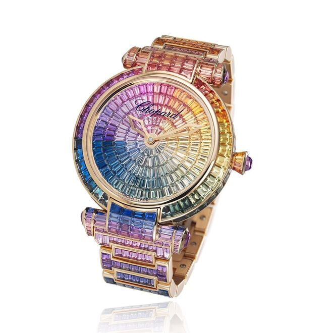 Relógio Rainbow, da Imperiale Joaillerie, em ouro com safiras, Chopard (preço sob consulta)