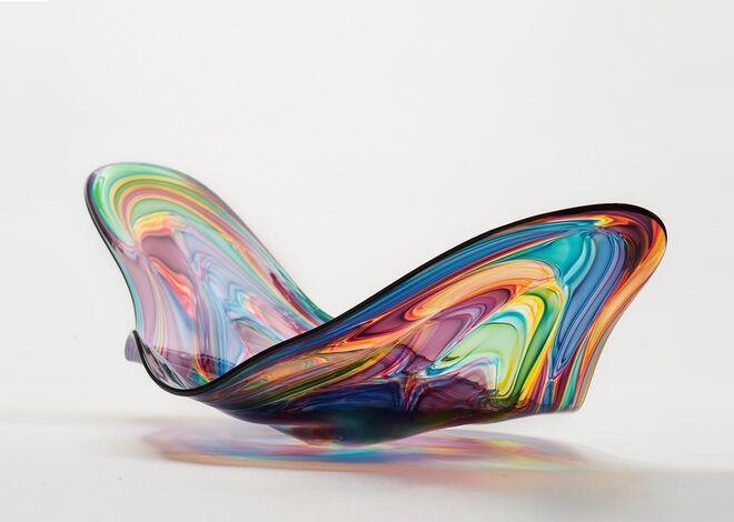 Taça Kaleidoscope VII, 2017, em vidro, Bob Crooks 