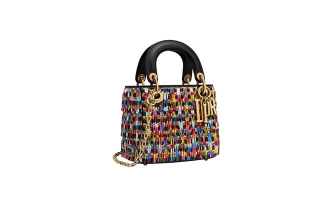 Carteira Lady Dior em pele com missangas, Dior