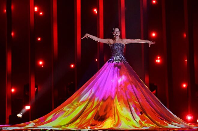 Elina Nechayeva da Estónia, na semifinal da Eurovisão 2018