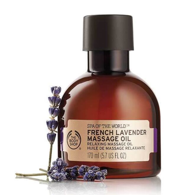 Massagem. Óleo de massagem de lavanda fresca 170ml, € 17, The Body Shop