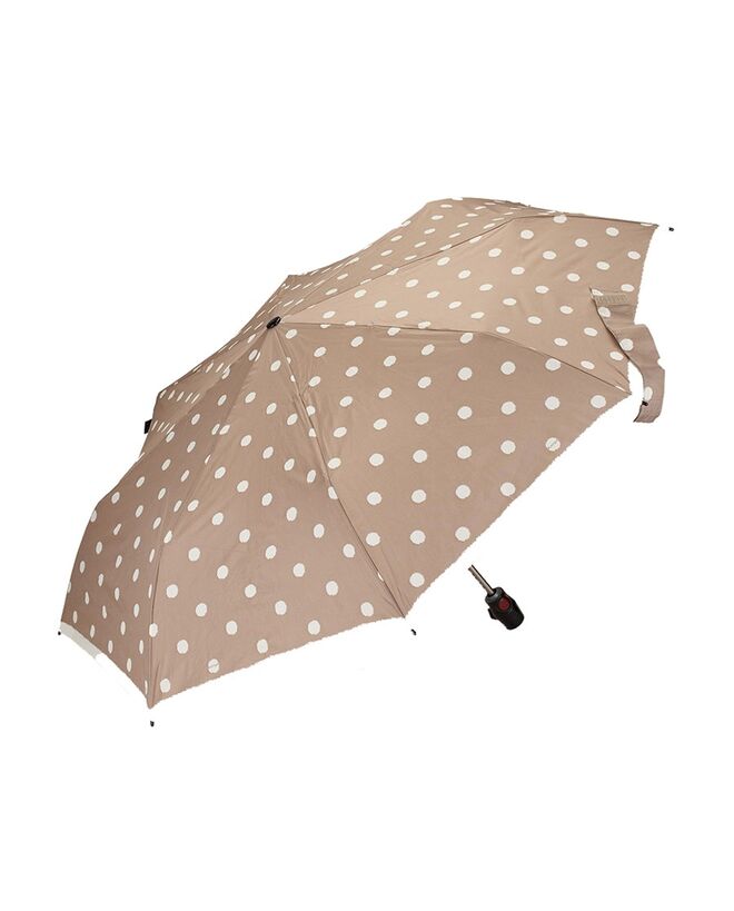 Guarda-chuva desdobrável castanho às bolinhas, €59,90, Knirps, no El Corte Inglés