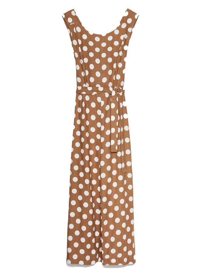 Macacão de linho com bolinhas, €99, Uterqüe