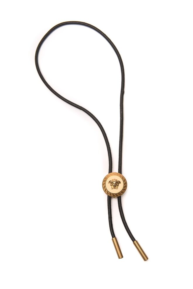 Colar em pele e metal, €350, Versace