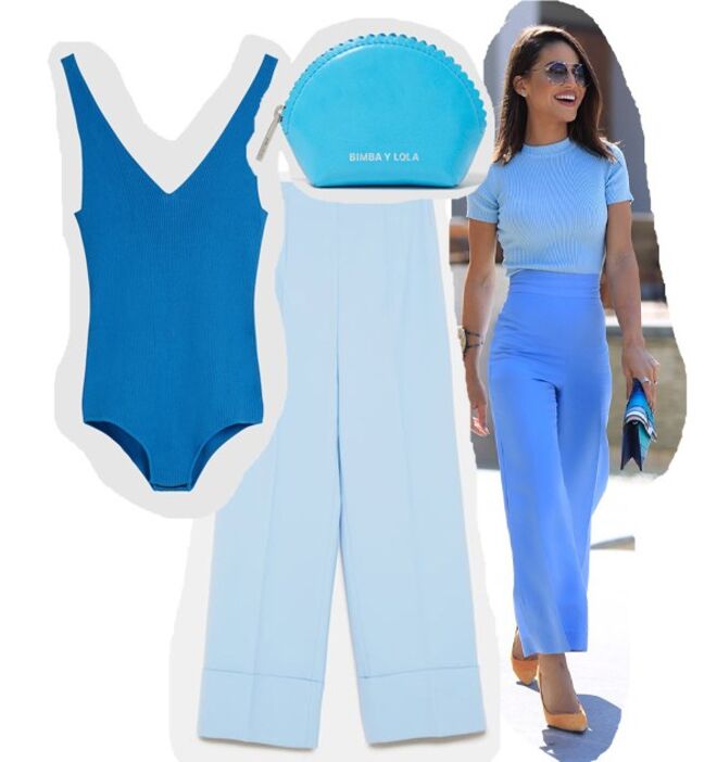 Porta-moedas em pele recortada, €45, Bimba y Lola | Body em malha, €85, Bimba y Lola | Calças com dobra, €39,95, Zara 