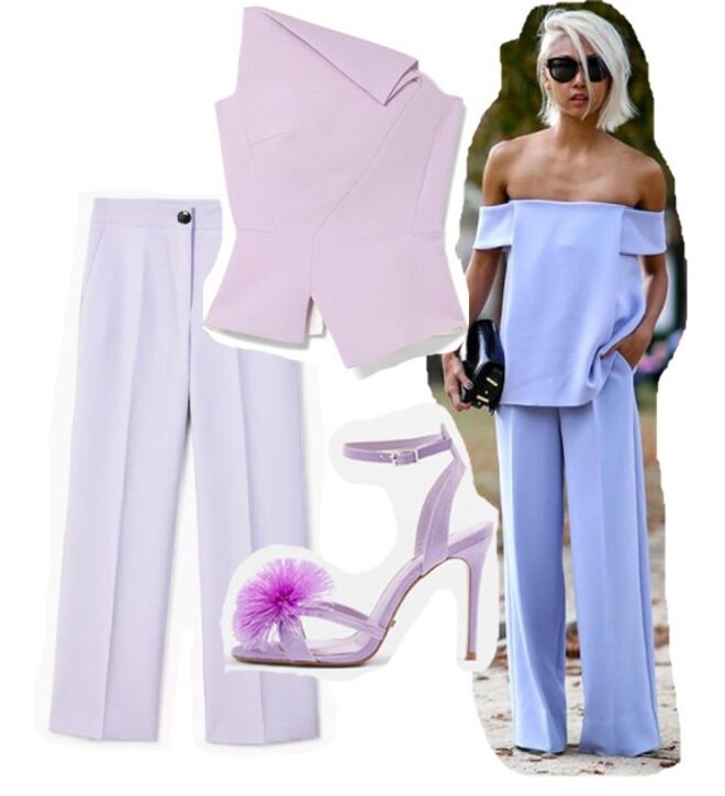 Top estruturado, €855, Roland Mouret, net-a-porter.com | Calças cintura alta, €29,99, Mango | Sapatos altos com pompom, €52, Topshop 