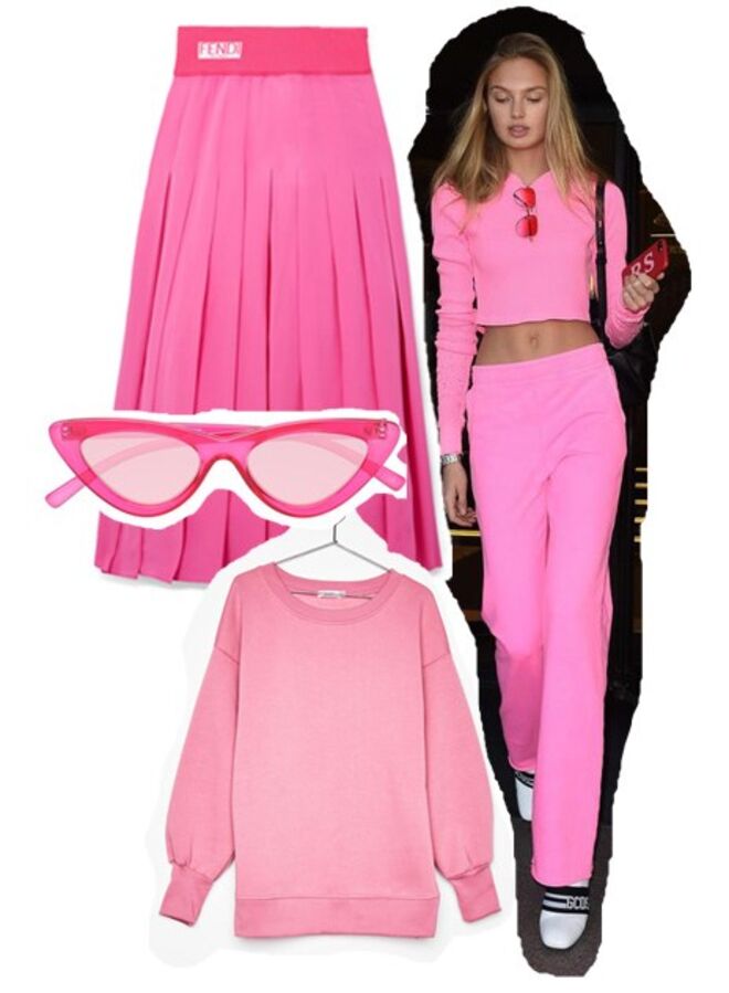 Saia plissada midi, €1.000, Fendi, net-a-porter.com | Sweatshirt oversize com aberturas laterais, €12,99, Bershka| Óculos cat eye, €105, Les Specs 