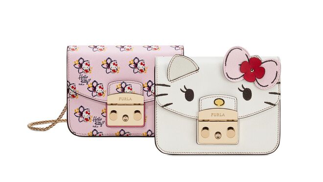 Metropolis Hello Kitty mini crossbody, €295 cada, Furla