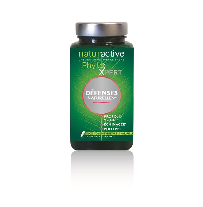 Phytoexpert Défenses Naturelles, com própolis verde, equinácea e pólen, €41, Naturactive 