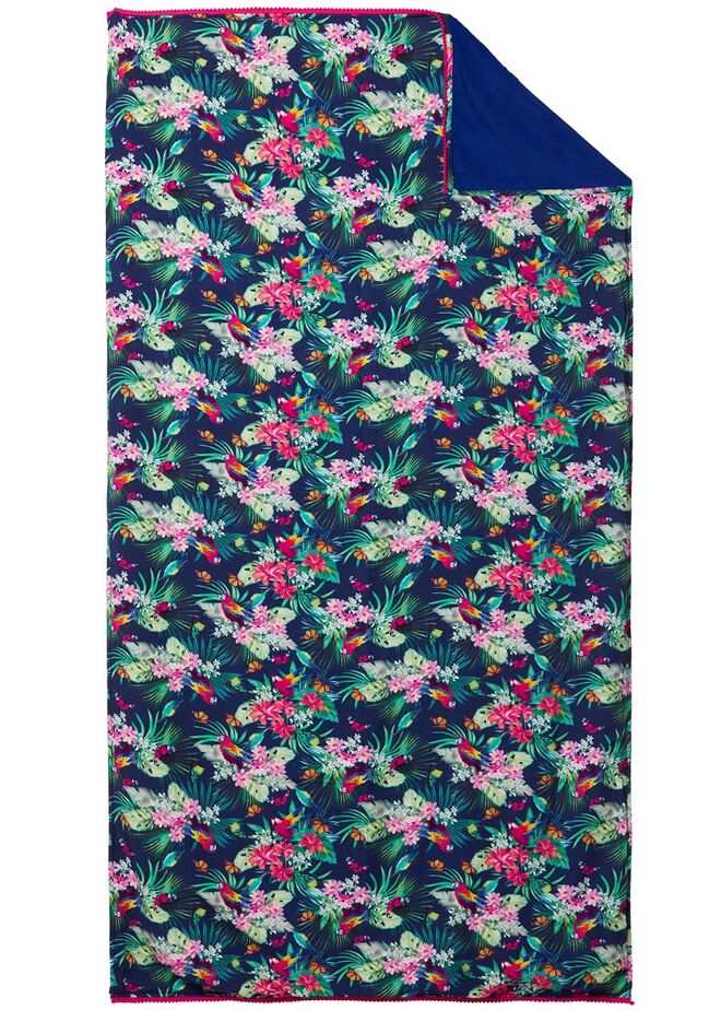 Toalha de praia com padrão floral papagaios, €25,90, Calzedonia