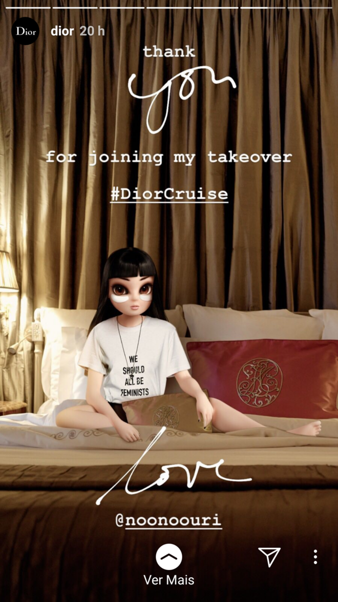 Instagram takeover da Noonoouri no perfil da Dior