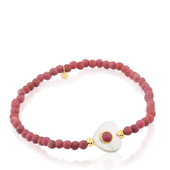 Super Power Pulseira de Rodonitas com Ouro e Madrepérola, €99, Tous