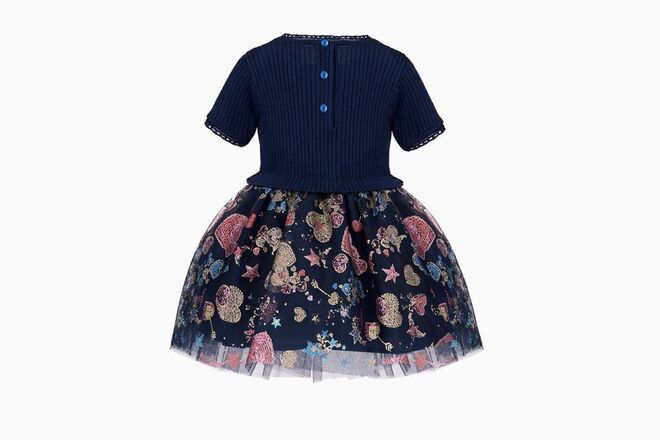 Vestido em Malha de Tricô e Tule Marinho com Paetês, preço sob consulta, Dior