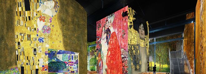 Exposição Klimt no Atelier des Lumières, em Paris. 