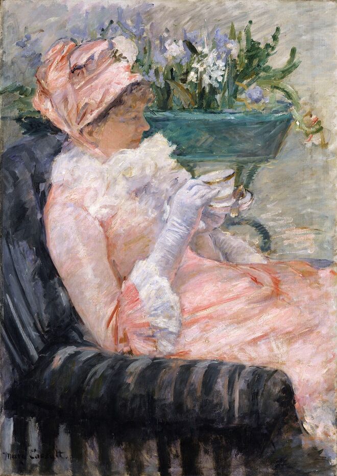 La Tasse de thé, de Mary Cassat, 1880-1881. Exposição Mary Cassat – Uma Impressionista Americana em Paris, no Museu Jacquemart- André, em Paris. 