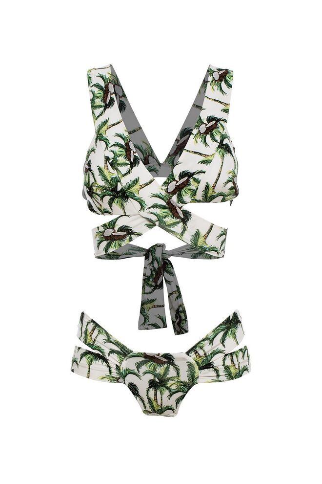 Retângulo | Biquíni estampado de côcos Praia da Légua, €99, Ros 