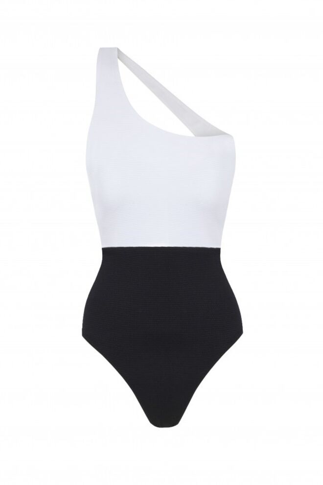 Oval | Fato de banho assimétrico bicolor, €39,99, Women’ Secret 