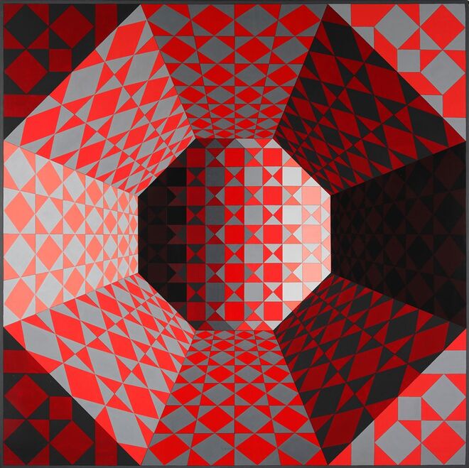 Bi-Octans, Victor Vasarely, 1979. Exposição Victor Vasarely. El Nacimiento del Op Art no Museu Thyssen- Bornemisza, em Madrid. 